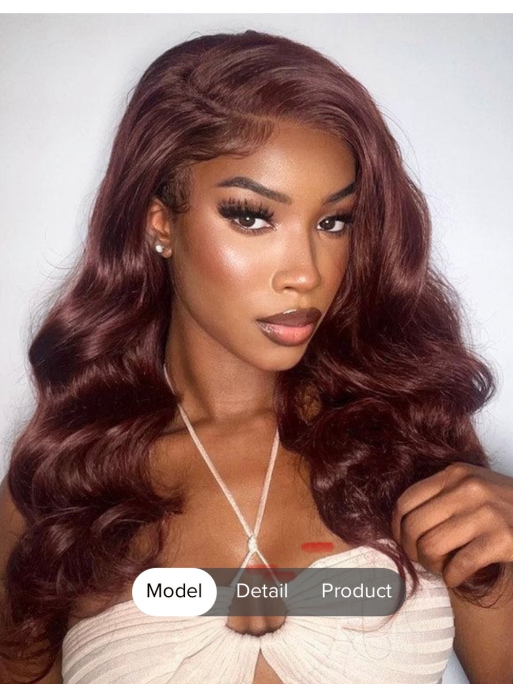 Rich Burgundy Wavy Women's Hair Wig - Unbranded